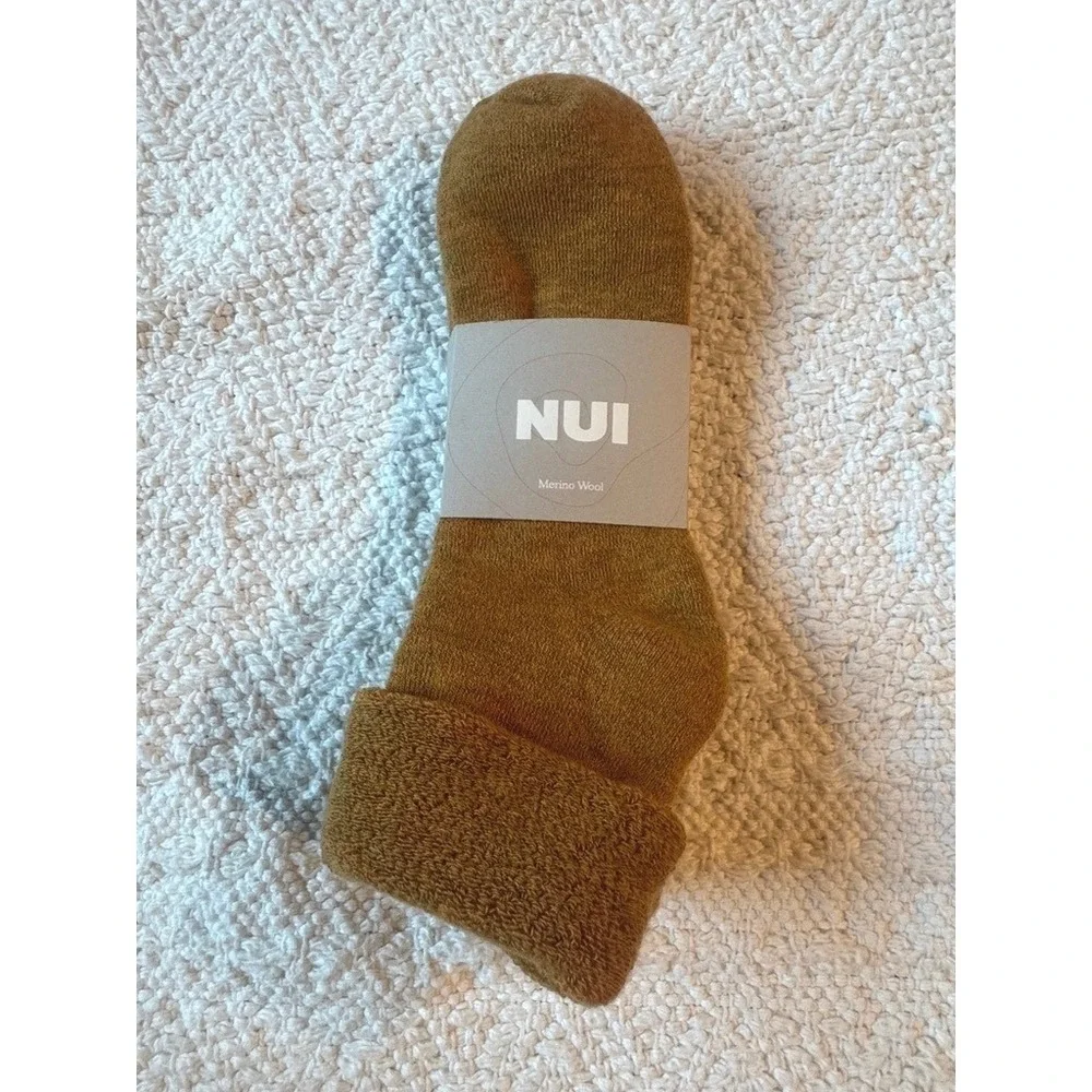 Nui Organics Lounge Socks Ochre 10/12y
